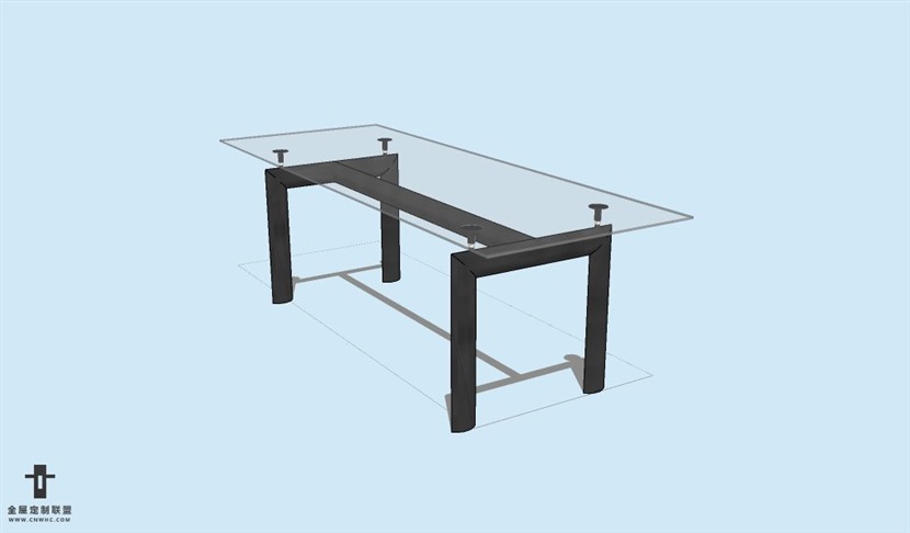 SketchUp草图大师方餐桌子SU模型Table-035SKP模型