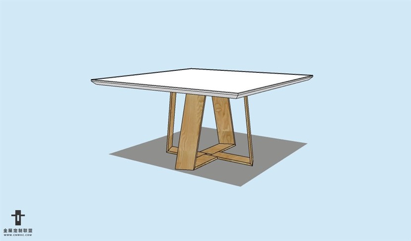 SketchUp草图大师方餐桌子SU模型Table-041SKP模型