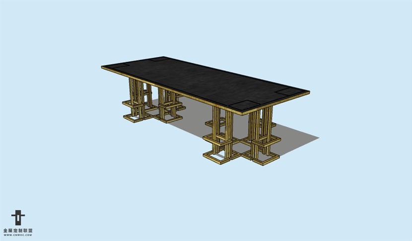 SketchUp草图大师方餐桌子SU模型Table-049SKP模型