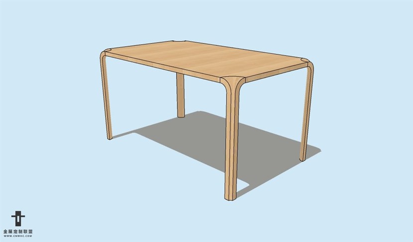 SketchUp草图大师方餐桌子SU模型Table-052SKP模型