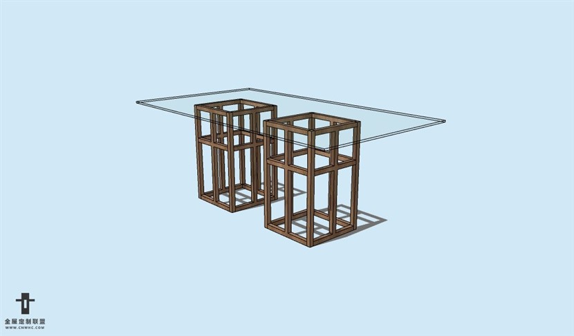 SketchUp草图大师方餐桌子SU模型Table-053SKP模型