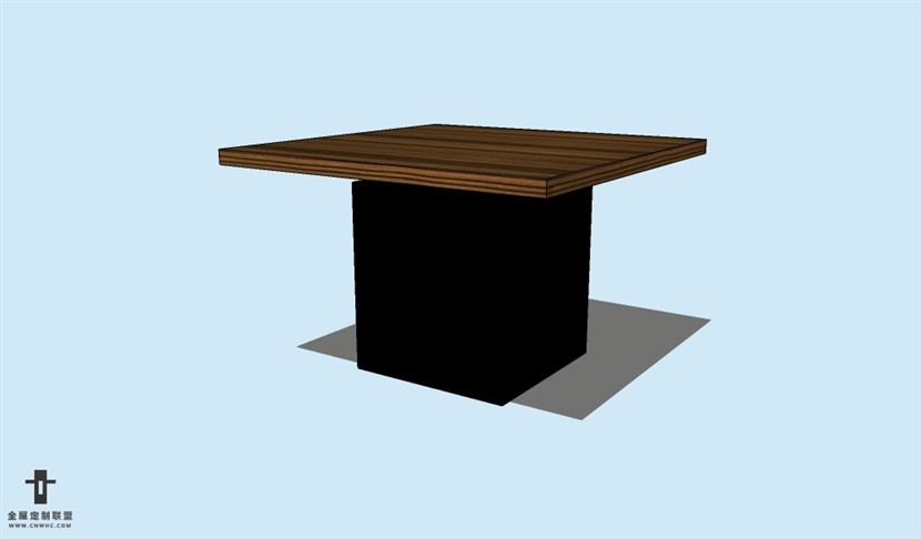 SketchUp草图大师方餐桌子SU模型Table-058SKP模型