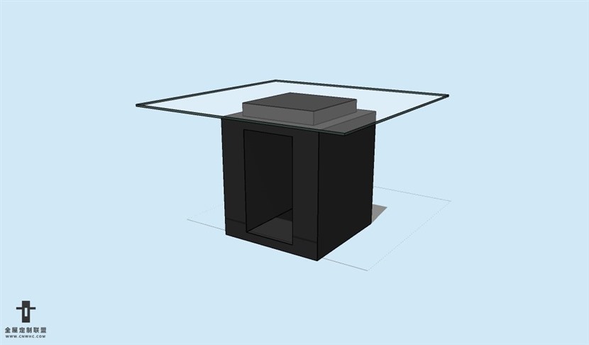 SketchUp草图大师方餐桌子SU模型Table-059SKP模型