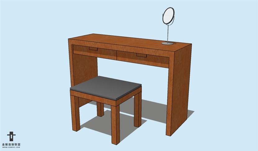 SketchUp草图大师梳妆台SU模型Vanity-006SKP模型