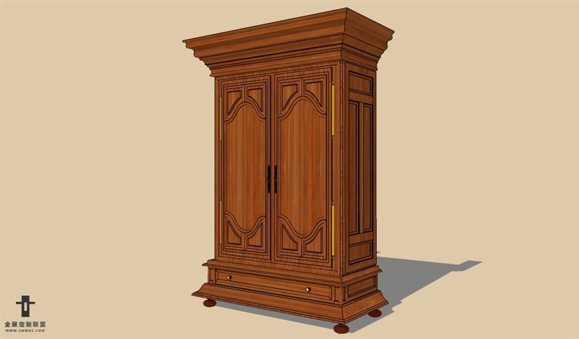 SketchUp草图大师欧式衣橱衣柜SU模型下载Wardrobe-003SKP模型