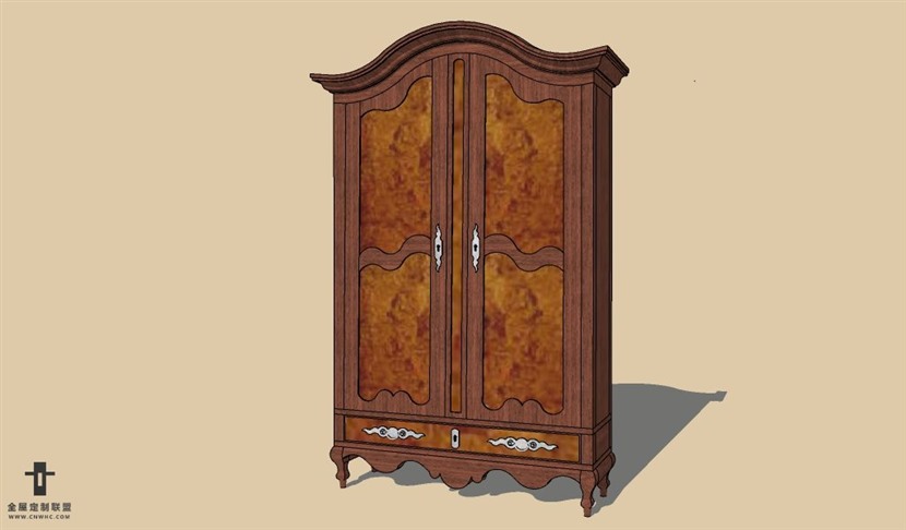 SketchUp草图大师欧式衣橱衣柜SU模型下载Wardrobe-004SKP模型