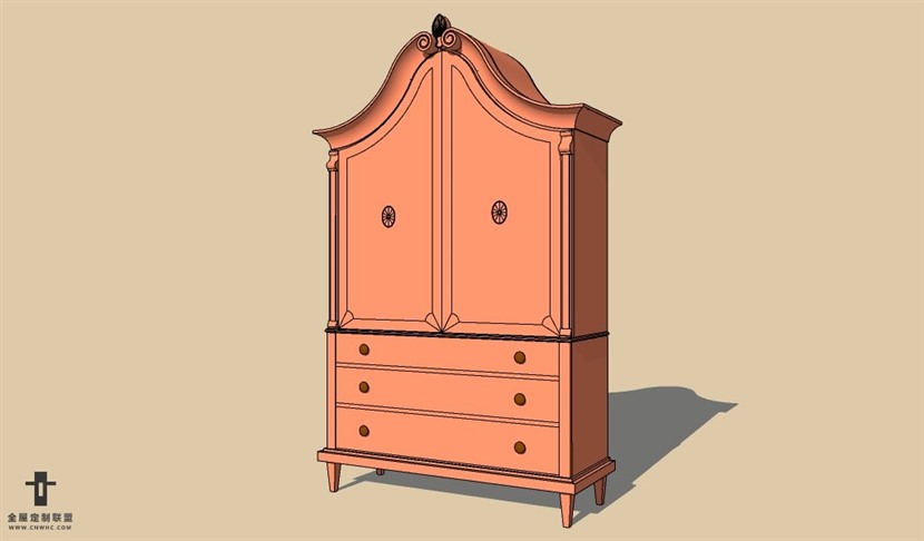 SketchUp草图大师欧式衣橱衣柜SU模型下载Wardrobe-008SKP模型