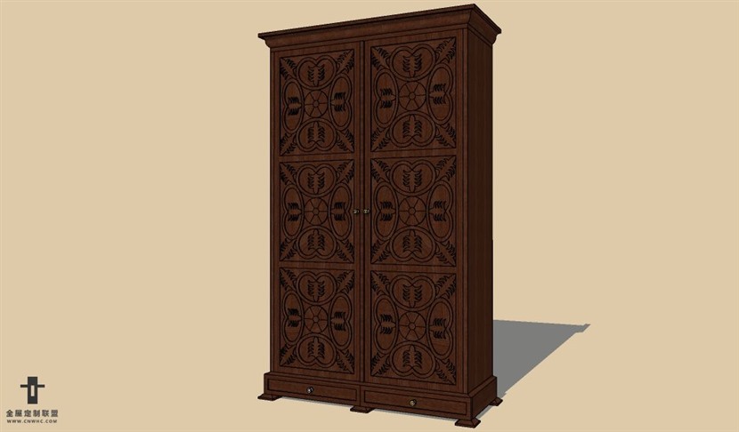 SketchUp草图大师欧式衣橱衣柜SU模型下载Wardrobe-009SKP模型