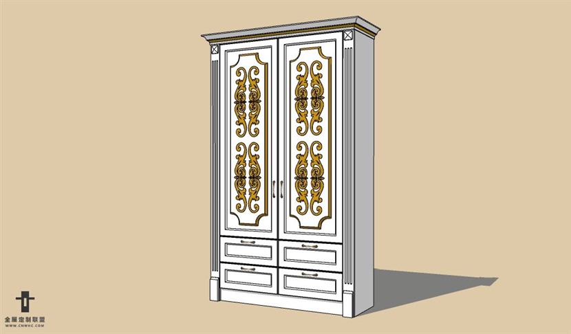 SketchUp草图大师欧式衣橱衣柜SU模型Wardrobe-014SKP模型