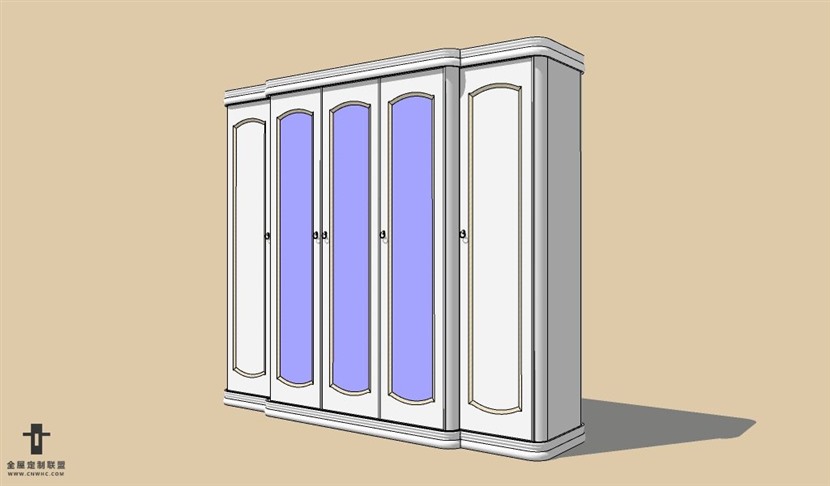 SketchUp草图大师欧式衣橱衣柜SU模型Wardrobe-015SKP模型