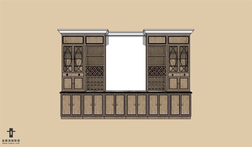 SketchUp草图大师欧式风格酒柜SU模型下载WineCabinet 012SKP模型