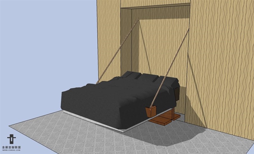 SketchUp草图大师现代简约风格双人床SU模型下载-083SKP模型