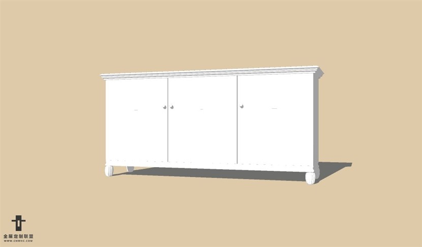 SketchUp草图大师欧式电视柜SU模型下载Cabinet 008SKP模型