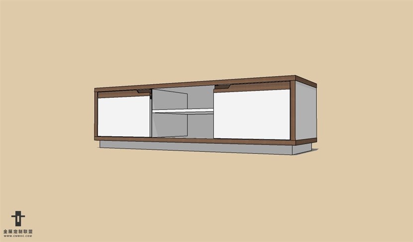 SketchUp草图大师北欧风格电视柜SU模型下载Cabinet 011SKP模型