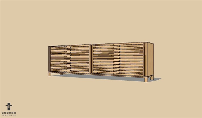 SketchUp草图大师现代风格电视柜SU模型下载Cabinet 015SKP模型