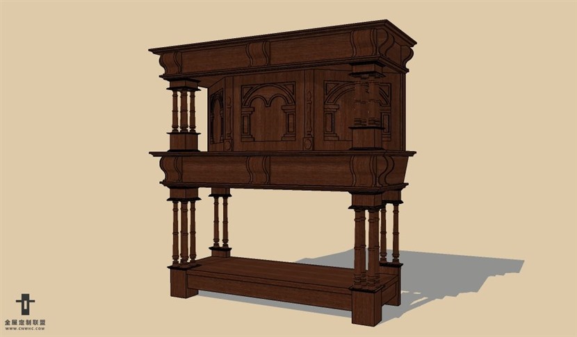 SketchUp草图大师欧式柜子储物柜SU模型下载cabinet-033SKP模型