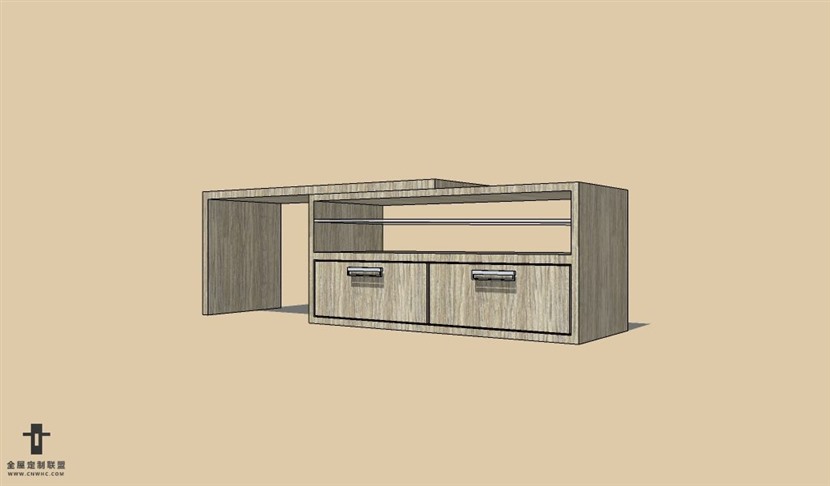 SketchUp草图大师电视柜SU模型下载Cabinet 041SKP模型