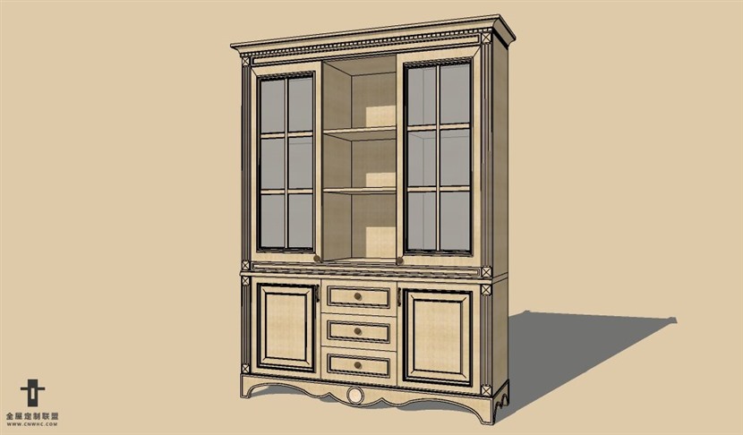 SketchUp草图大师欧式柜子酒柜SU模型下载cabinet-041SKP模型