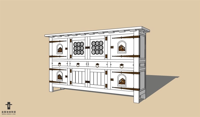 SketchUp草图大师欧式柜子储物柜SU模型下载cabinet-045SKP模型