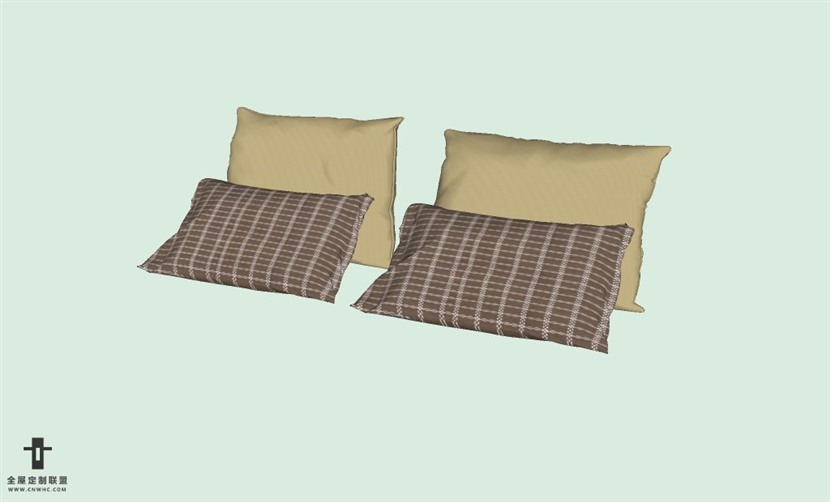 SketchUp草图大师精品布艺抱枕模型下载-pillows-371SKP模型