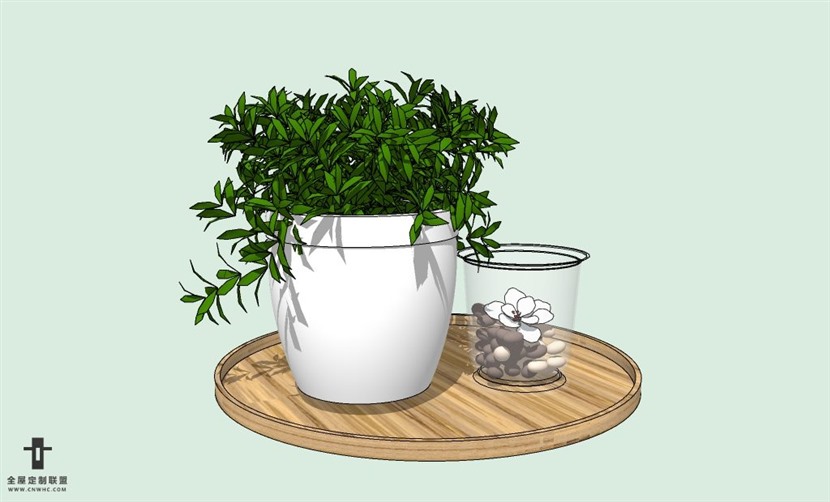 SketchUp草图大师室内植物盆栽SU模型下载plants-004SKP模型