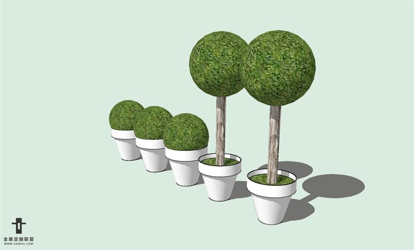 SketchUp草图大师室内植物盆栽SU模型下载plants-008SKP模型