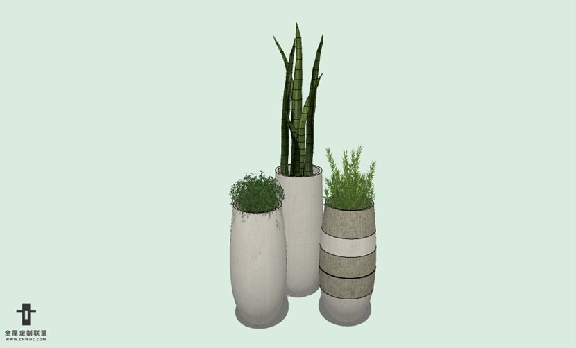 SketchUp草图大师室内植物花草盆栽SU模型下载plants-012SKP模型