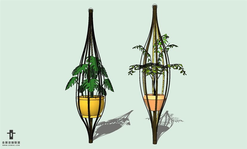 SketchUp草图大师室内植物花草盆栽SU模型下载plants-017SKP模型