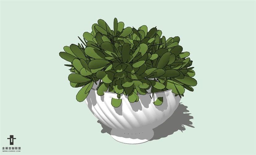 SketchUp草图大师室内植物花草盆栽SU模型下载plants-037SKP模型