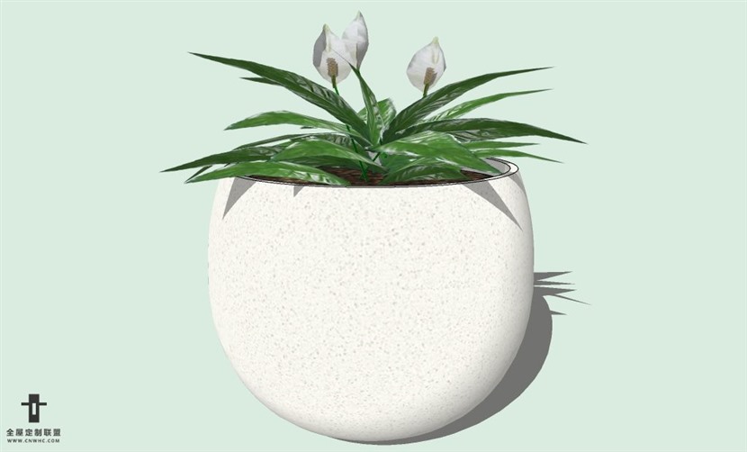 SketchUp草图大师室内植物花草盆栽SU模型下载plants-042SKP模型