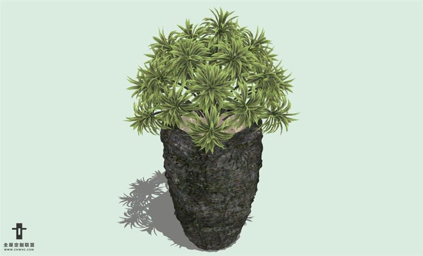 SketchUp草图大师室内植物盆景花草盆栽SU模型下载plants-055SKP模型