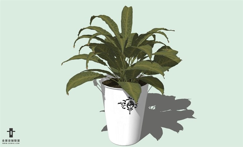 SketchUp草图大师室内植物盆景花草盆栽SU模型下载plants-061SKP模型