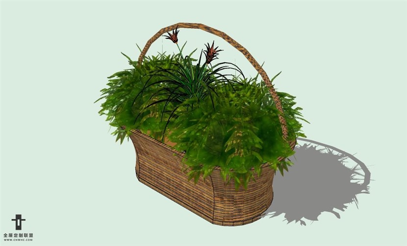 SketchUp草图大师室内植物盆景花草盆栽SU模型下载plants-066SKP模型