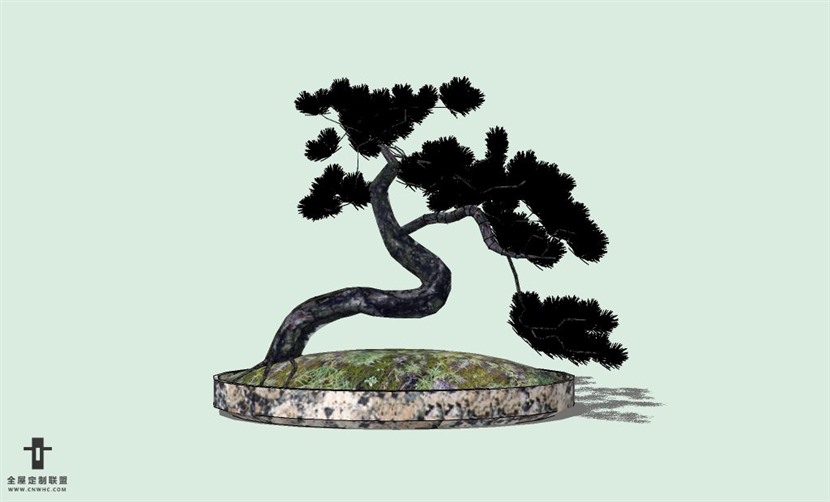 SketchUp草图大师室内松树盆景花草盆栽SU模型下载plants-068SKP模型