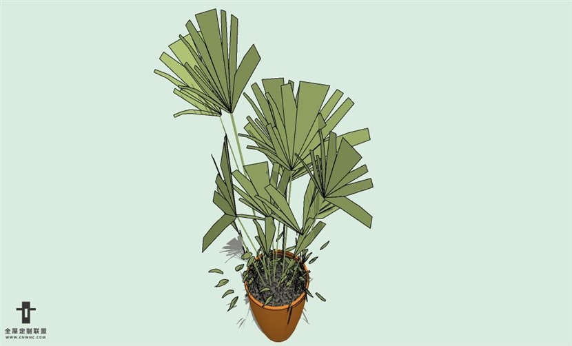 SketchUp草图大师室内植物盆景花草盆栽SU模型下载plants-072SKP模型