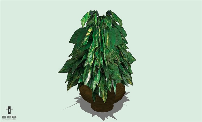 SketchUp草图大师室内植物盆景花草盆栽SU模型下载plants-073SKP模型