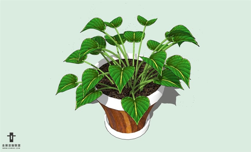 SketchUp草图大师室内植物盆景花草盆栽SU模型下载plants-088SKP模型