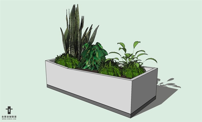 SketchUp草图大师室内植物盆景花草盆栽SU模型下载plants-089SKP模型