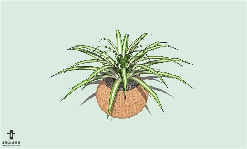 SketchUp草图大师室内植物盆景吊篮盆栽SU模型下载plants-092SKP模型