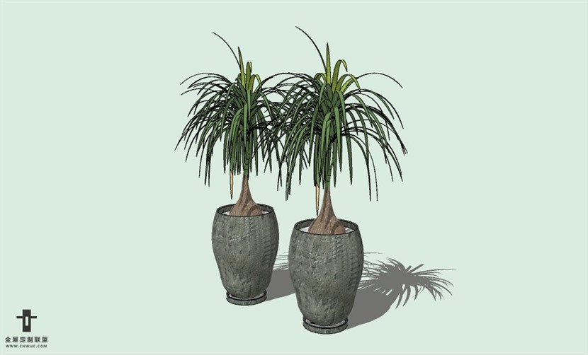 SketchUp草图大师室内植物盆景花草盆栽SU模型下载plants-104SKP模型