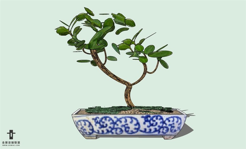 SketchUp草图大师室内植物盆景花草盆栽SU模型下载plants-118SKP模型