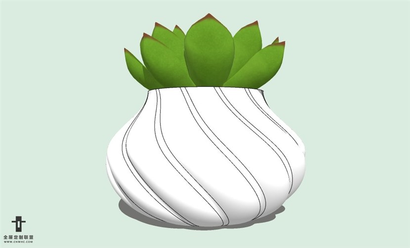 SketchUp草图大师室内植物盆景花草盆栽SU模型下载plants-122SKP模型