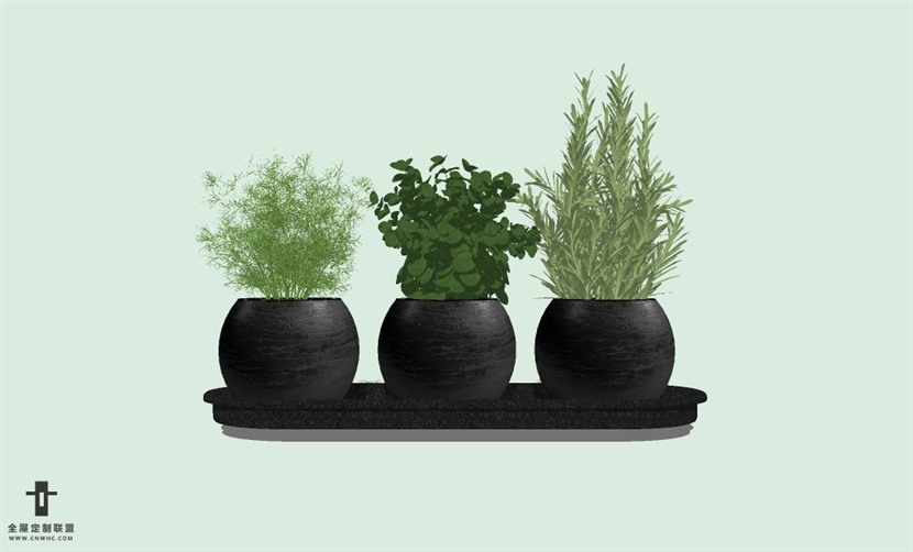 SketchUp草图大师室内植物盆景花草盆栽SU模型下载plants-134SKP模型