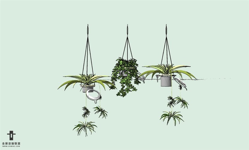 SketchUp草图大师室内植物盆景花草盆栽SU模型下载plants-140SKP模型