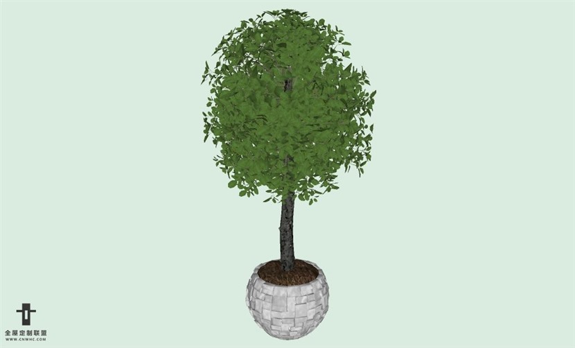 SketchUp草图大师室内植物盆景花草盆栽SU模型下载plants-176SKP模型