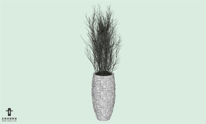 SketchUp草图大师室内植物盆景花草盆栽SU模型下载plants-180SKP模型