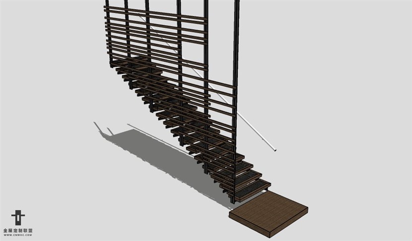 SketchUp草图大师建筑构建楼梯SU模型下载Stairs-001SKP模型