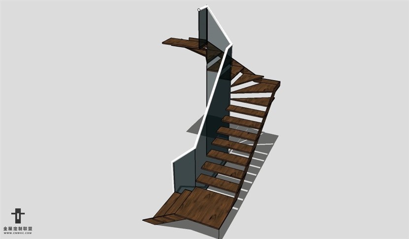 SketchUp草图大师建筑构建楼梯SU模型下载Stairs-003SKP模型