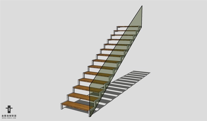 SketchUp草图大师建筑构建楼梯SU模型下载Stairs-004SKP模型