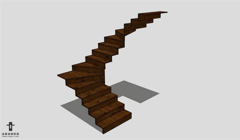 SketchUp草图大师建筑构建楼梯SU模型下载Stairs-006SKP模型